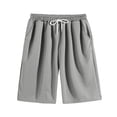 thumbnail image 1 of hoksml Men's Summer Beach Shorts Solid Color Casual Elastic Waist Drawstring Pocket Shorts Lightweight Loose Athletic Shorts Comfortable Breathable Basketball Shorts, 1 of 4