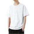 thumbnail image 1 of hoksml Men's Summer Thin Breathable T-Shirts Solid Color Crew Neck Loose Half Sleeved Lightweight Top Casual Athletic Running Short Sleeve, 1 of 6