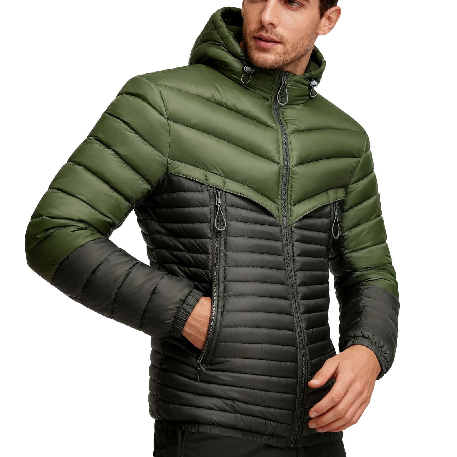 London Men's Hooded Puffer Jacket With Fleece Liner For Warm Winter Outdoor Wear