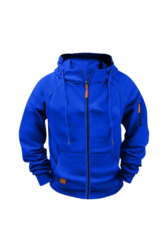 Men's Utility Cargo Active Jacket Raglan Sleeve Hooded Sports Coat with Multiple Pockets for Gym Casual Wear