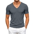 thumbnail image 1 of hoksml Men's V Neck Short Sleeve T Shirt Breathable Mesh Basic Tee for Sports Daily Outdoor Casual Wear, 1 of 9