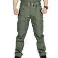 thumbnail image 1 of hoksml Men's Water-Resistant Tactical Pants Solid Color Elastic Waist Stretch Cargo Pants with Multiple Pockets for Outdoor Use, 1 of 8