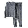 thumbnail image 1 of hoksml Men's Winter Thermal Fleece Pajama Set Heavyweight Crewneck Long Sleeve Pullover Top Pants Cozy Sleepwear and Loungewear Set, 1 of 8