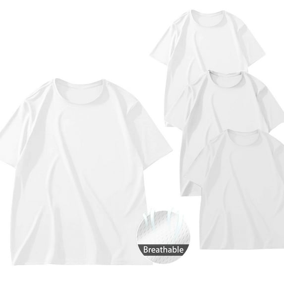 hoksml Mens 3 Pack Crew Neck T Shirts Short Sleeve Breathable Casual Tees in Black White and Grey