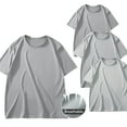 thumbnail image 1 of hoksml Mens 3 Pack Crew Neck T Shirts Short Sleeve Breathable Casual Tees in Black White and Grey, 1 of 8