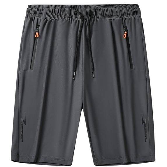 hoksml Mens Athletic Shorts Solid Color Loose Basketball Shorts Elastic Waist Drawstring Zipped Pockets Gym Running Shorts Summer Lightweight Thin Workout Shorts