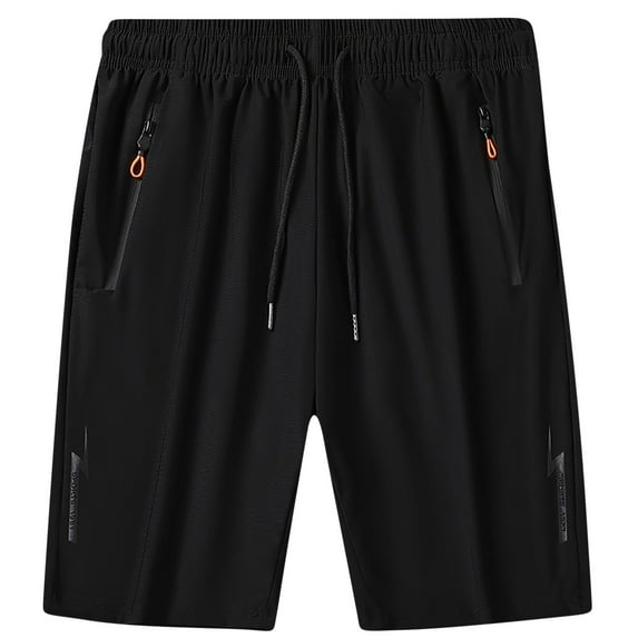 hoksml Mens Athletic Shorts Solid Color Loose Basketball Shorts Elastic Waist Drawstring Zipped Pockets Gym Running Shorts Summer Lightweight Thin Workout Shorts