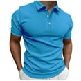 thumbnail image 1 of hoksml Mens Collared Golf Shirts Short Sleeve Slim Fit Breathable Casual Athletic Tees Multiple Colors, 1 of 6