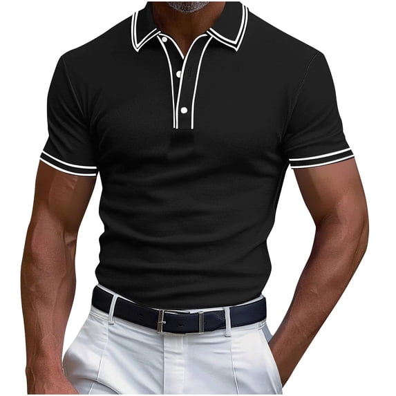 hoksml Mens Collared Shirts Short Sleeve Fitness Sporty Polos Shirt Fashionable Lapel Casual Loose Solid Color Button Top/Shirt Summer Comfortable Breathable Golf Shirts