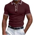 thumbnail image 1 of hoksml Mens Collared Shirts Short Sleeve Fitness Sporty Polos Shirt Fashionable Lapel Casual Loose Solid Color Button Top/Shirt Summer Comfortable Breathable Golf Shirts, 1 of 5