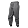 thumbnail image 1 of hoksml Mens Joggers with Zipper Pockets Solid Color Fleece-Lined Sweatpants Drawstring Waist Winter Warm Casual Athletic Pants, 1 of 4
