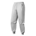 thumbnail image 1 of hoksml Mens Joggers with Zipper Pockets Solid Color Fleece-Lined Sweatpants Drawstring Waist Winter Warm Casual Athletic Pants, 1 of 4