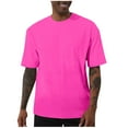 thumbnail image 1 of hoksml Mens Oversized Solid Color Crew Neck T Shirts Short Sleeve Casual Tees for Daily Wear, 1 of 5