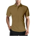 thumbnail image 1 of hoksml Mens Polo Shirt Solid Color Collared Button Lapel Top Hook Buckle T-shirt Short Sleeved Top Summer Comfortable Breathable Tee Shirts Elastic Cuffs, 1 of 6