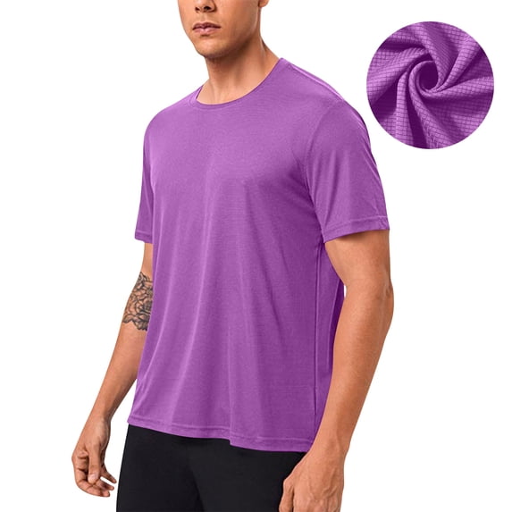 hoksml Mens Quick Dry Mesh Crew Neck T Shirts Short Sleeve Breathable Athletic Tees for Running and Daily Wear