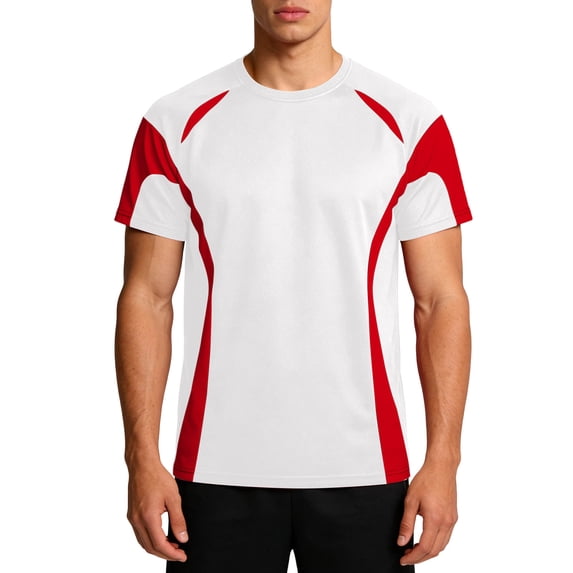 hoksml Mens Short Sleeve Crewneck Curved Color Block T Shirts Lightweight Performance Activewear for Workout and Daily Activities