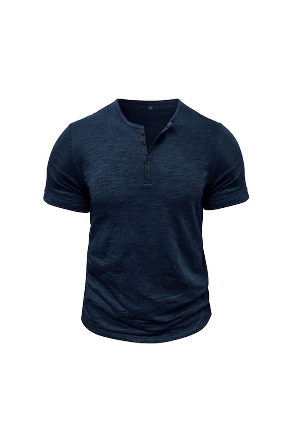 Mens Slim Fit Henley Neck T Shirts Short Sleeve Breathable Button Placket Tops for Everyday Wear and Vacation Assorted Colors