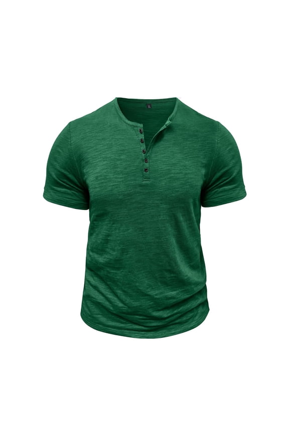 Mens Slim Fit Henley Neck T Shirts Short Sleeve Breathable Button Placket Tops for Everyday Wear and Vacation Assorted Colors