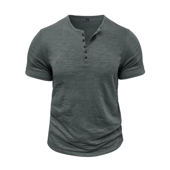 hoksml Mens Slim Fit Henley Neck T Shirts Short Sleeve Breathable Button Placket Tops for Everyday Wear and Vacation Assorted Colors