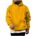 thumbnail image 1 of hoksml Mens Sweatshirt Active Hoodies Casual Loose Solid Color Pullover Drawstring Long Sleeve HoodieThermal Shirts with Pocket Comfortable Sweatshirts, 1 of 5