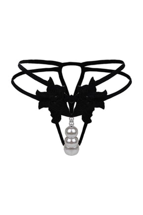 Pearl G-String Thong for Women Low Rise Sensual Lingerie with Pearls Pearl Accented Underwear