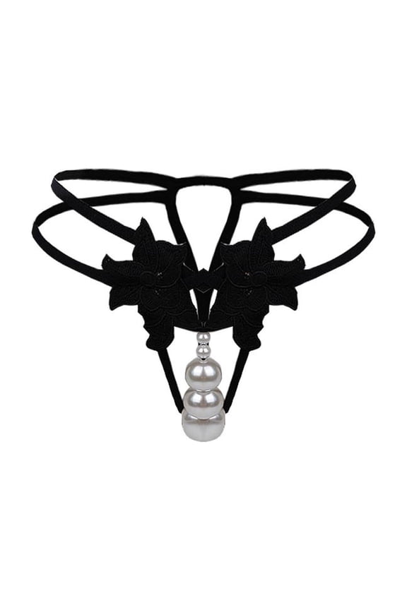 Pearl G-String Thong for Women Low Rise Sensual Lingerie with Pearls Pearl Accented Underwear
