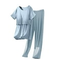 thumbnail image 1 of hoksml Plus Size Nursing Pajama Set for Women - Maternity Sleepwear with Built-in Bra and Pants, 1 of 4
