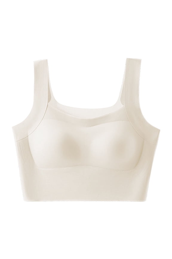 Plus Size Seamless Square Neck Bra for Women Wireless Tank Top Bralette with Full Coverage