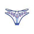 thumbnail image 1 of hoksml Plus Size Transparent Crotch Thong for Women Sheer See-Through Lingerie with Massage Pearls Underwear, 1 of 3