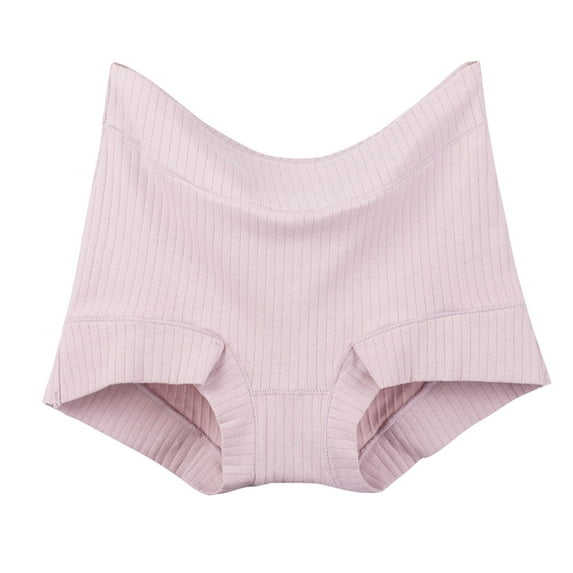 hoksml Plus Size Women's High Waisted Underwear Cotton Solid Color Boyshorts Full Coverage Comfort Panties