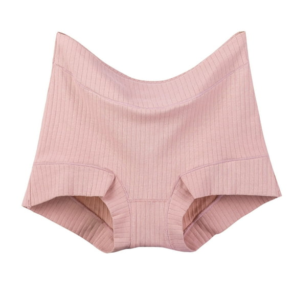 hoksml Plus Size Women's High Waisted Underwear Cotton Solid Color Boyshorts Full Coverage Comfort Panties