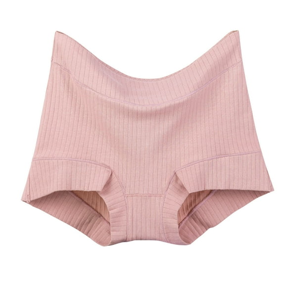 hoksml Plus Size Women's High Waisted Underwear Cotton Solid Color Boyshorts Full Coverage Comfort Panties