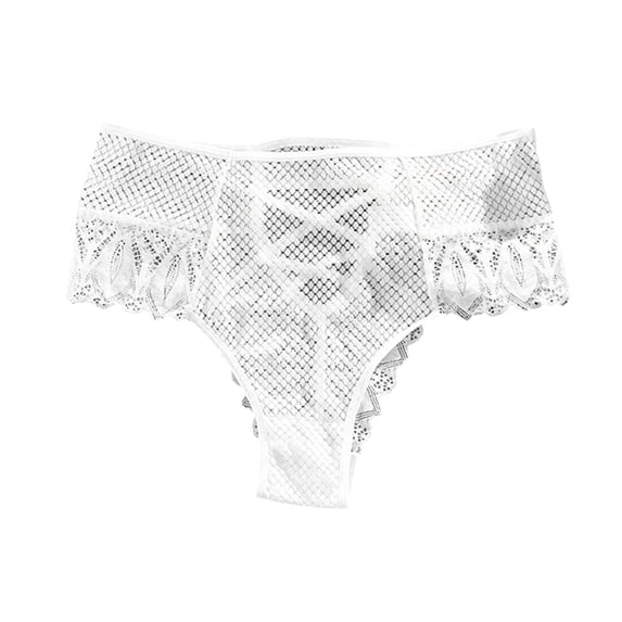 hoksml Plus Size Women's Lace Underwear High Waist Breathable Thin Triangle Panties Comfortable Full Coverage