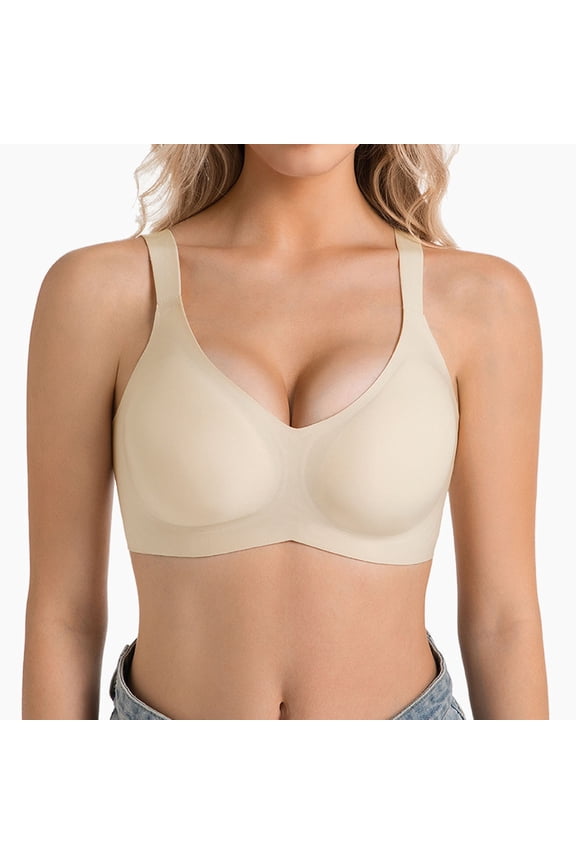 Seamless Push Up Bra for Women Wireless Comfort Bralette with Wide Adjustable Straps