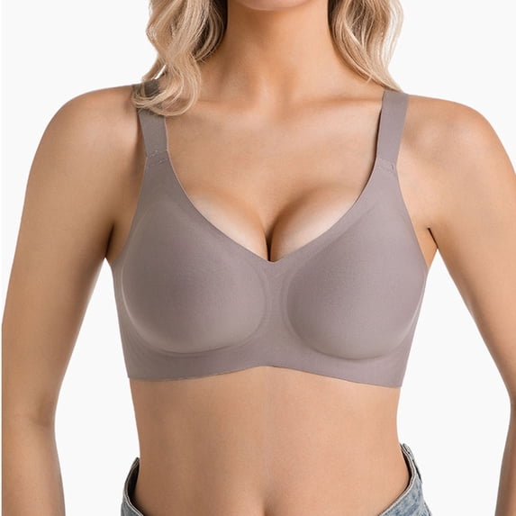 hoksml Seamless Push Up Bra for Women Wireless Comfort Bralette with Wide Adjustable Straps