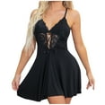 thumbnail image 1 of hoksml Sexy Womens Sleepwear on Clearance! Solid Chemise Lace Nightgowns Spaghetti Strap Lingerie Dress for Women, 1 of 9