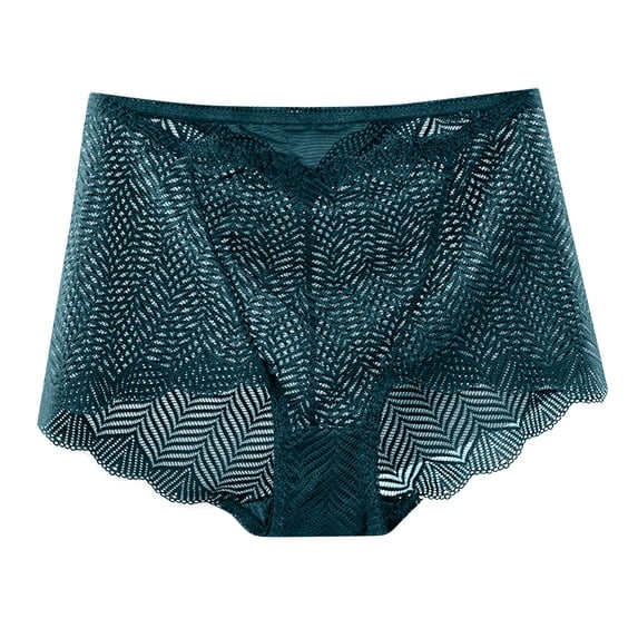 hoksml Sheer High Waist Panties for Women Breathable Mesh Lace Hollow Out Underwear Solid Color Comfortable Briefs