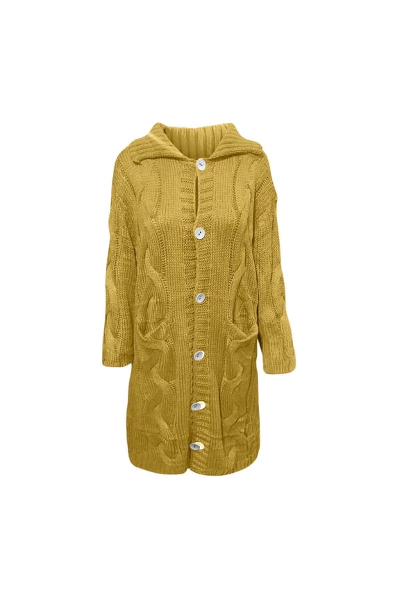 Sweater Jacket for Women, Clearance Women Hood Cardigan Large Size Sweater Pocket Single Breasted Long Sleeves Coat