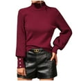 thumbnail image 1 of hoksml Sweaters for Women Fashion Turtleneck Loose Solid Color Womens Sweaters Long Sleeve Pullover Sweater Tops on Clearance, 1 of 9