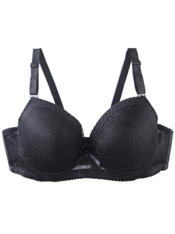 Textured Push Up Bra for Women Underwire Padded T-Shirt Bra with Adjustable Straps