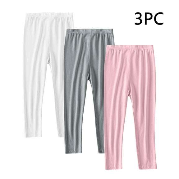 hoksml The Children's Place Girls Leggings 3 Pack Solid Color Thin Elastic Waist Home Wear Sleep Pants for 2-13 Years Boy Girls Kids
