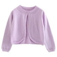 thumbnail image 1 of hoksml Toddler Baby Girls Fashion Cable Knit Cardigan Cute Lace Trim Button Up Sweater Soft Warm Long Sleeved Open Front Cover Up, 1 of 9
