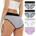 thumbnail image 1 of hoksml Underwear for Women High Waist Briefs Comfortable Ladies Plus Size Panties Women's Physiological Underpants 4 Pack M-5XL, 1 of 9