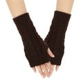 thumbnail image 1 of hoksml Unisex Ribbed Knit Fingerless Gloves Mid-Long Solid Color Arm Warmers for Women Men, 1 of 4