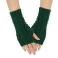 thumbnail image 1 of hoksml Unisex Ribbed Knit Fingerless Gloves Mid-Long Solid Color Arm Warmers for Women Men, 1 of 4