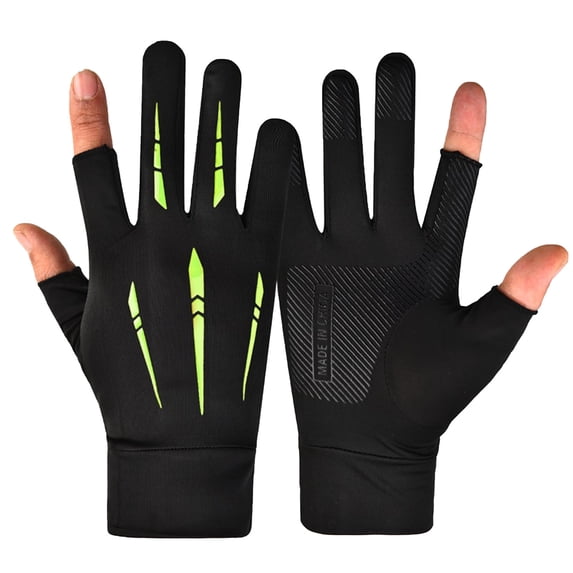hoksml Unisex Sun Protection Gloves Breathable Ice Silk with Fingerless Design for Driving Fishing