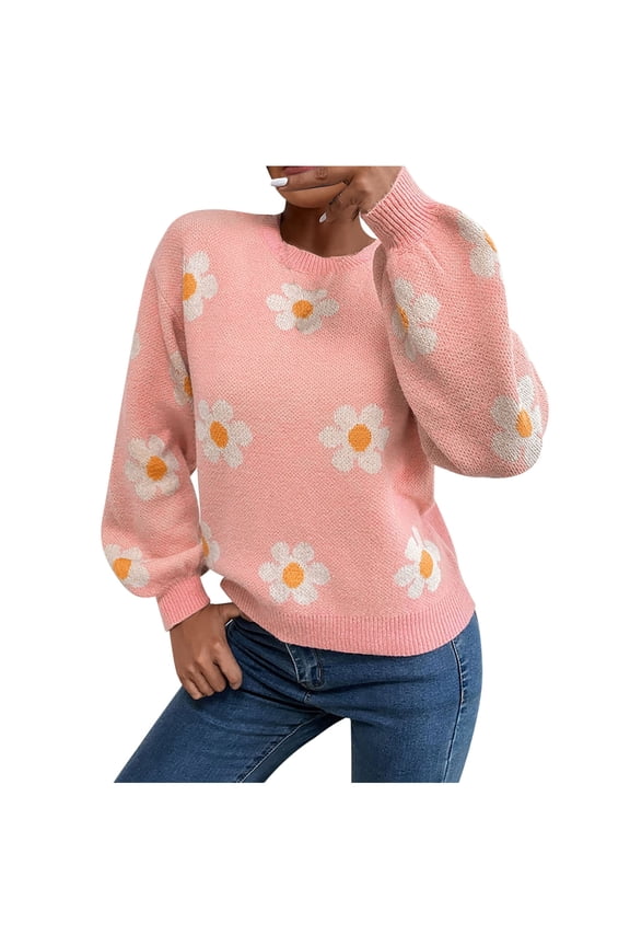 Upgrade Your Style with this Knitted Sweater: Stay Fashionable and Warm!Women Fashion Casual Short Pullover Cross V-neck Long Sleeve Sweater Tops on Clearance