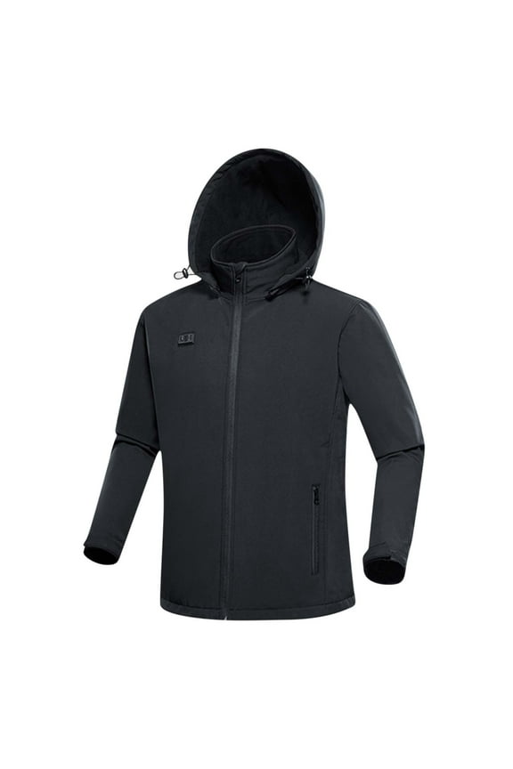 Winter Jackets For Men Intelligent Heating Top Solid Color Winter Comfortable Long Sleeve Coat Sweater on Clearance