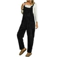 thumbnail image 1 of hoksml Women Corduroy Overalls, Casual Loose Sleeveless Strap 2025 Spring And Summer Solid Color Multi-pocket Bib Jumpsuit Trousers, 1 of 1