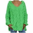 thumbnail image 1 of hoksml Women Fashion Casual Loose Large Size Solid Color Hood Long Sleeves Pullover Knit Sweater Tops Clearance, 1 of 8